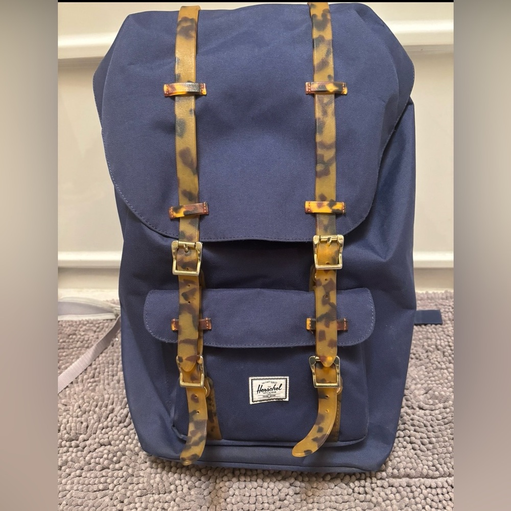 Herschel Supply Company Navy Backpack with Leopard Straps